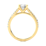 Load image into Gallery viewer, 1.36 CTW Round Lab-Grown Diamond Engagement Ring with Claw &amp; Micropave Set E-F / VVS-VS
