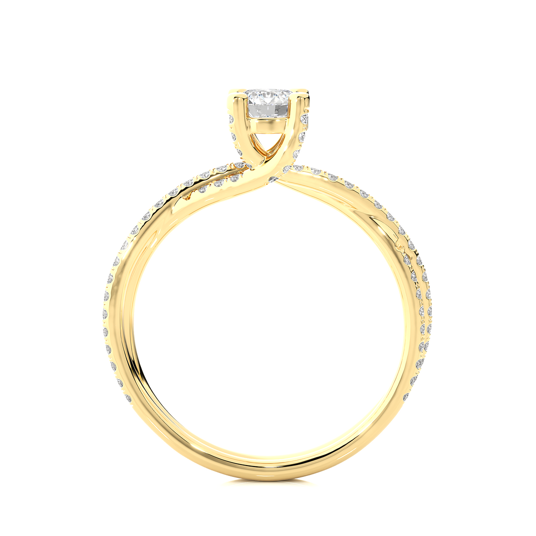 0.74 CTW Round Lab-Grown Diamond Twisted Engagement Ring E-F / VVS-VS