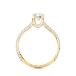 Load image into Gallery viewer, 1.13 CTW Round Lab-Grown Diamond Engagement Ring with Four-Row Pave Set E-F / VVS-VS
