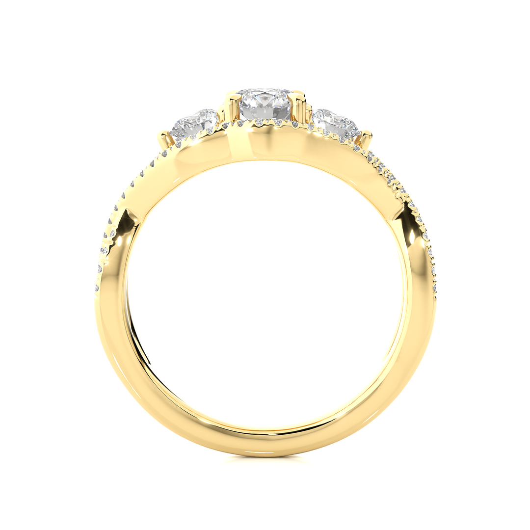 1.07 Carat Three Stone Lab-Grown Diamond Ring | Round Cut Engagement Ring