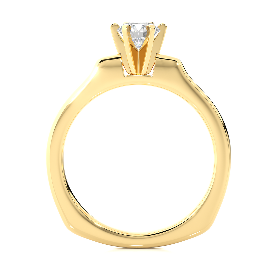 0.47 CT Round Lab Grown Diamond Solitaire Engagement Ring | Gold Band