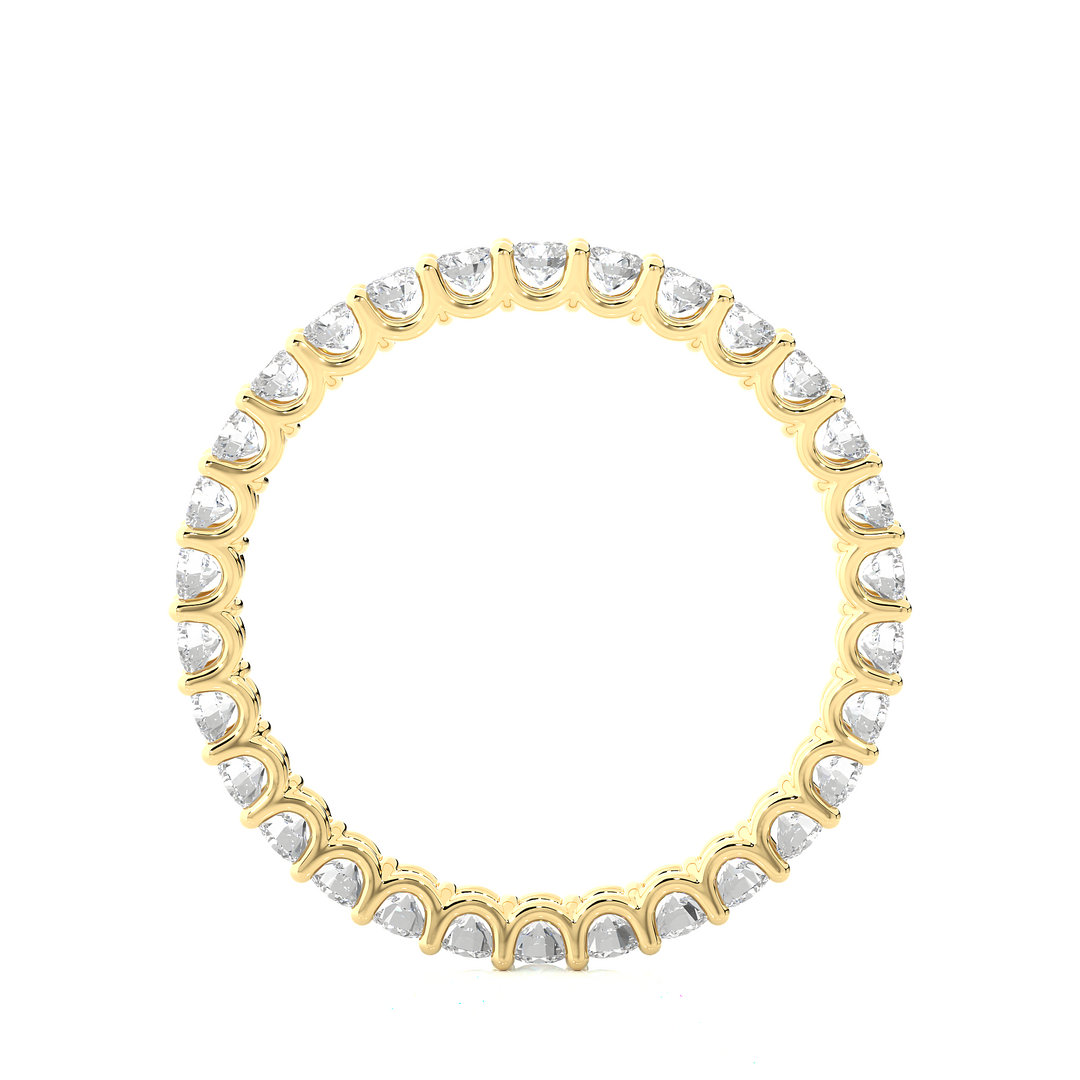 1.04 CT Round Lab Grown Diamond Prong Set Eternity Band | 30 Stone Gold Ring