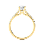 Load image into Gallery viewer, 0.85 CTW Round Lab-Grown Diamond Engagement Ring with Claw, Bezel &amp; Micropave Set E-F / VVS-VS

