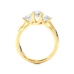 Load image into Gallery viewer, 1.39 CT Round Lab Grown Diamond Three Stone Ring | 3 Stone Gold Band
