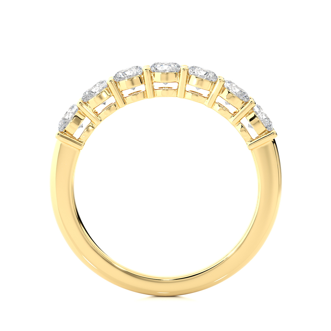 1.13 CT Round Cut Lab Grown Diamond Prong Set Band  7 Stone IGI Certified