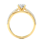Load image into Gallery viewer, 1.53 CTW Round Lab-Grown Diamond Engagement Ring with Three-Row Micropave Set E-F / VVS-VS
