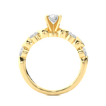 Load image into Gallery viewer, 0.90 CTW Round Lab-Grown Diamond Engagement Ring in Unique Style E-F / VVS-VS
