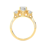 Load image into Gallery viewer, 1.91 CT All Round Lab Grown Diamond Three Stone Ring | 55 Stone Gold Band
