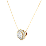 Load image into Gallery viewer, 0.34 CT Lab-Grown Diamond Halo Pendant Necklace | Round Diamonds | Solid Gold
