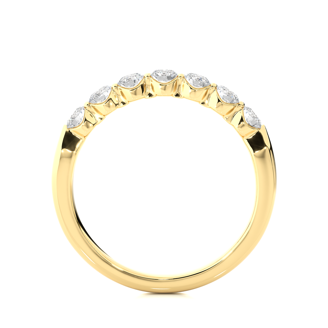 0.52 CT Round Cut Lab Grown Diamond Bar Set Band  7 Stone IGI Certified