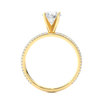 Load image into Gallery viewer, 1.14 CTW Round Lab-Grown Diamond Engagement Ring with Two-Row Micropave Set E-F / VVS-VS
