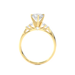Load image into Gallery viewer, 0.69 CTW Round Lab-Grown Diamond Engagement Ring with Claw &amp; Bezel Set E-F / VVS-VS
