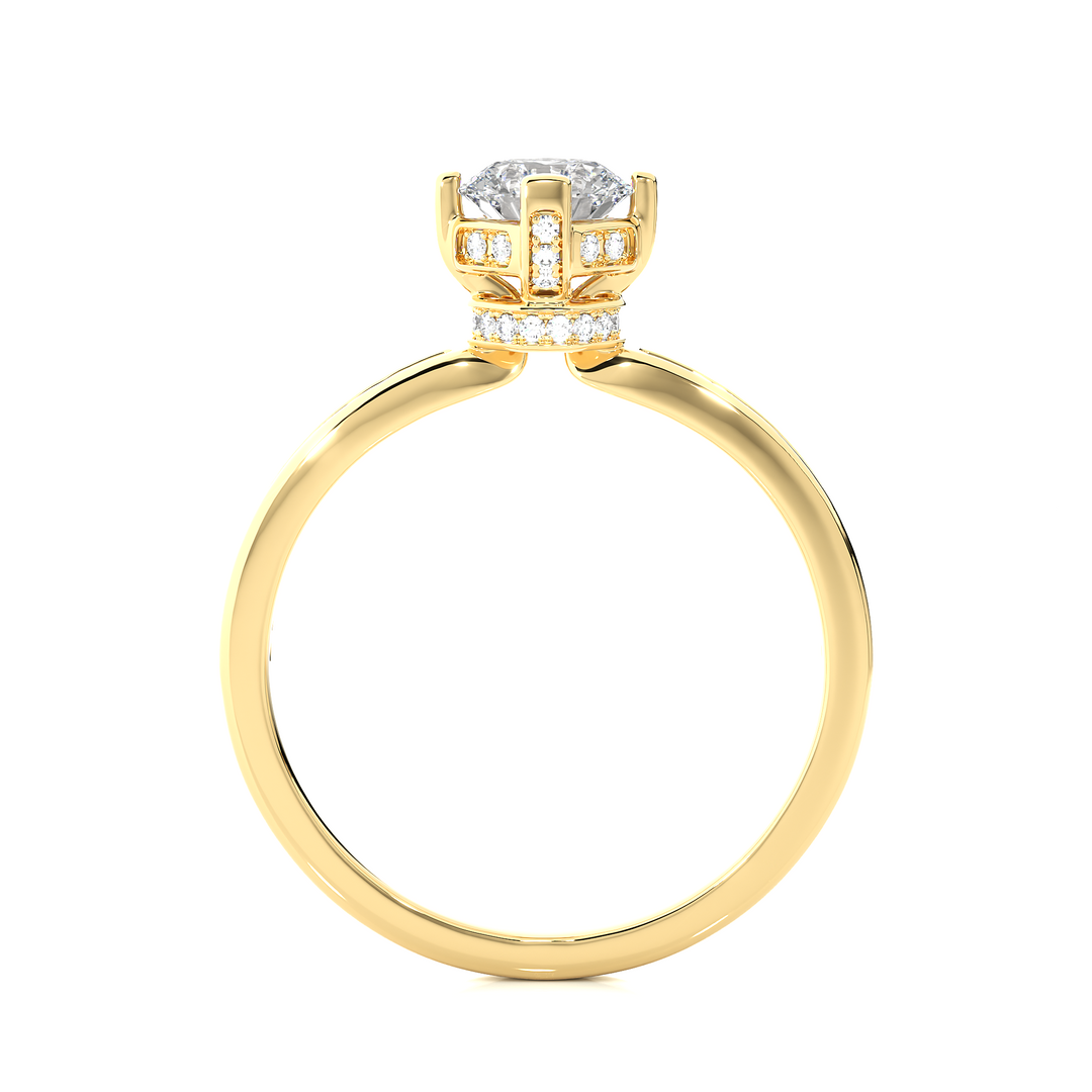 0.78 CTW Round Lab-Grown Diamond Engagement Ring with Hidden Halo E-F / VVS-VS