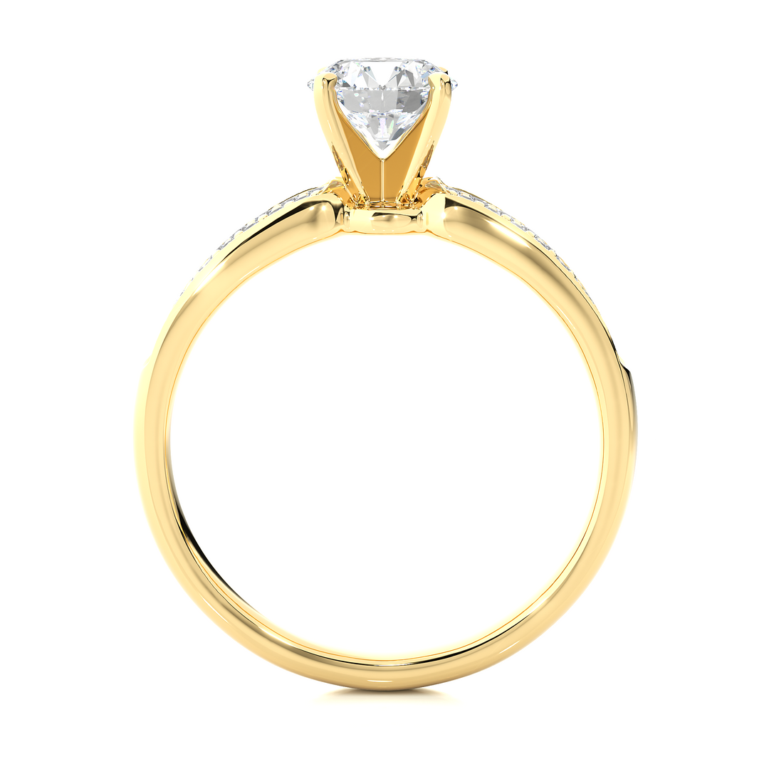 1.02 CTW Round Lab-Grown Diamond Engagement Ring with Pave Set E-F / VVS-VS
