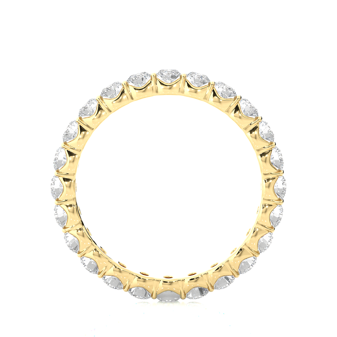 1.09 CT Round Lab Grown Diamond Bar Set Eternity Band | 24 Stone Gold Ring