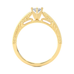 Load image into Gallery viewer, 0.48 CTW Round Lab-Grown Diamond Engagement Ring with Milgrain Detailing E-F / VVS-VS
