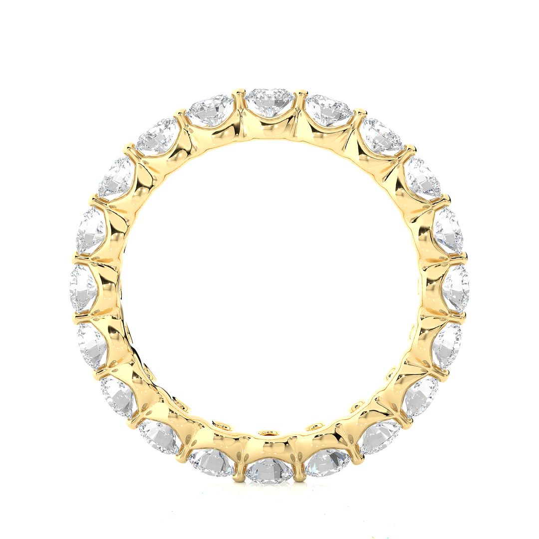 2.03 CT Round Lab Grown Diamond Bar Set Eternity Band | 20 Stone Gold Ring