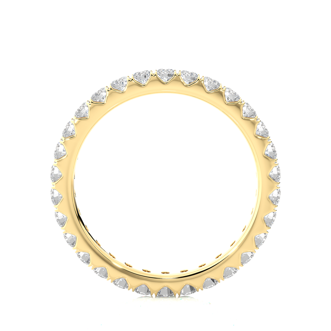 1.04 CT Round Lab Grown Diamond Micro Pave Eternity Ring | 30 Stone Gold Band