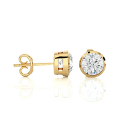 1.00 CTW Round Cut Lab-Grown Diamond Bezel Set Push Back Earrings