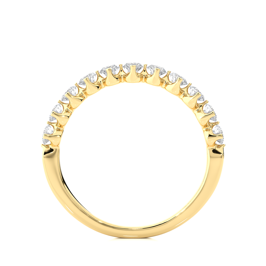 0.57 CT Round Cut Lab Grown Diamond Prong Set Band  11 Stone IGI Certified