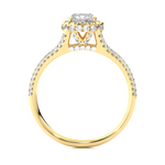 Load image into Gallery viewer, 1.07 CT Split Shank Halo Lab Grown Round Diamond Ring with 115 Stones
