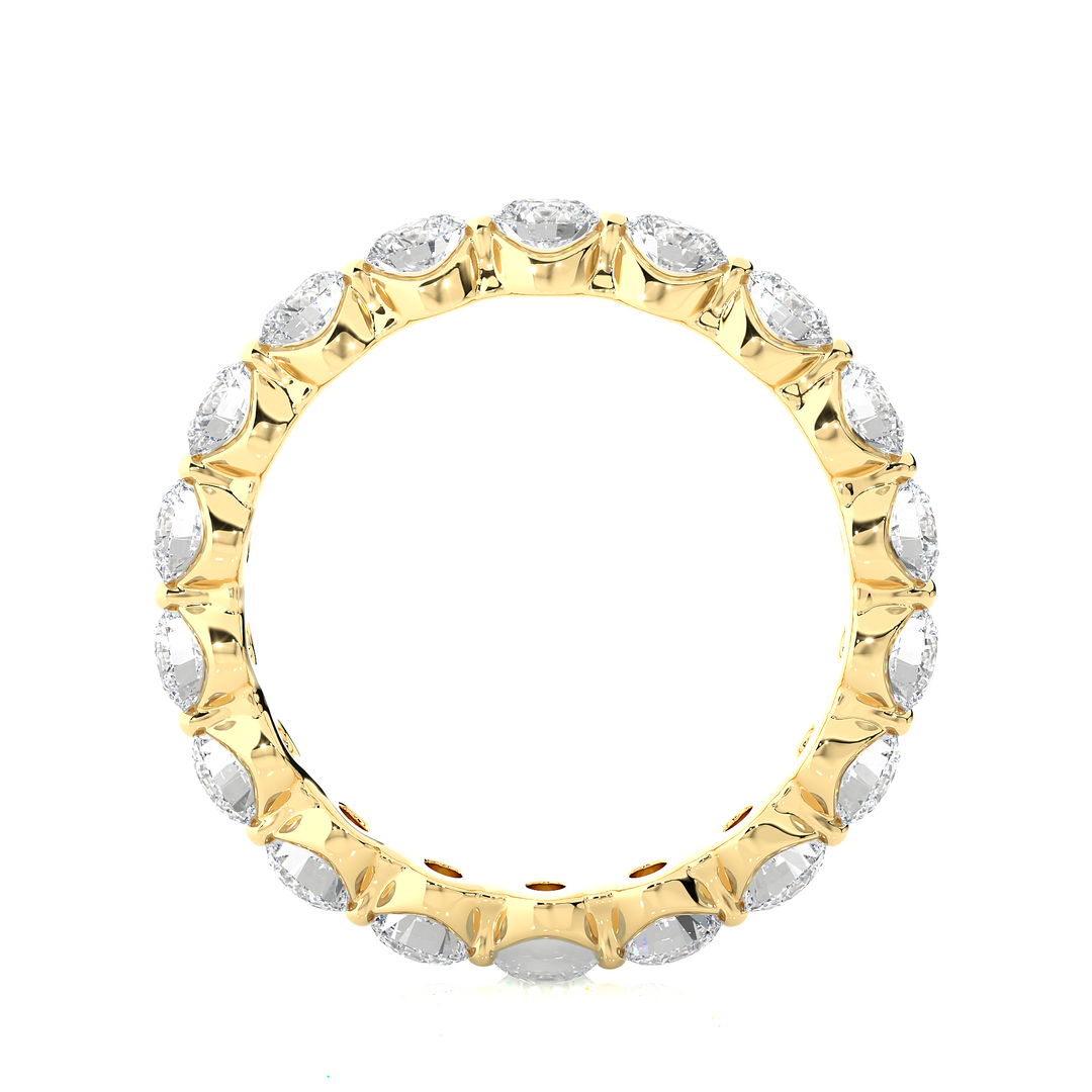 2.01 CT Round Lab Grown Diamond Bar Set Eternity Ring | 18 Stone Gold Band