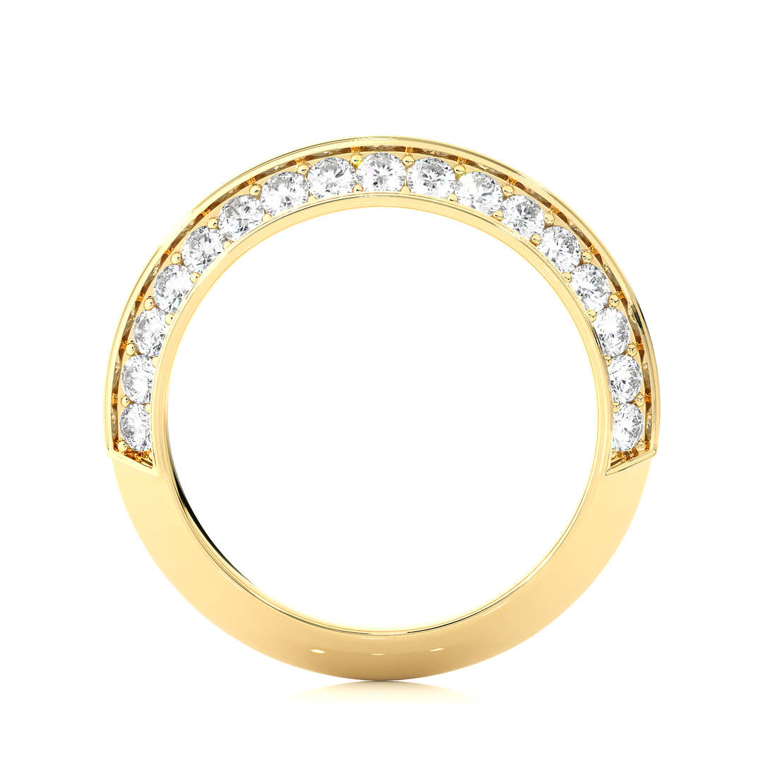 1.02 CT Round Cut Lab Grown Diamond Two Row Band  34 Stone IGI Certified