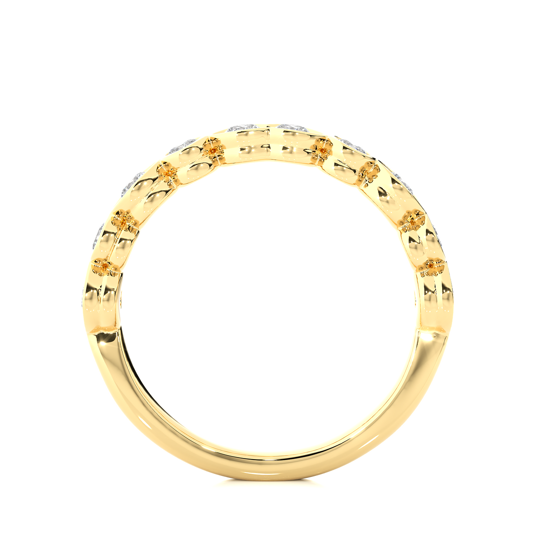 0.69 CT Round Cut Lab Grown Diamond Bezel & Prong Set Band  10 Stone IGI Certified