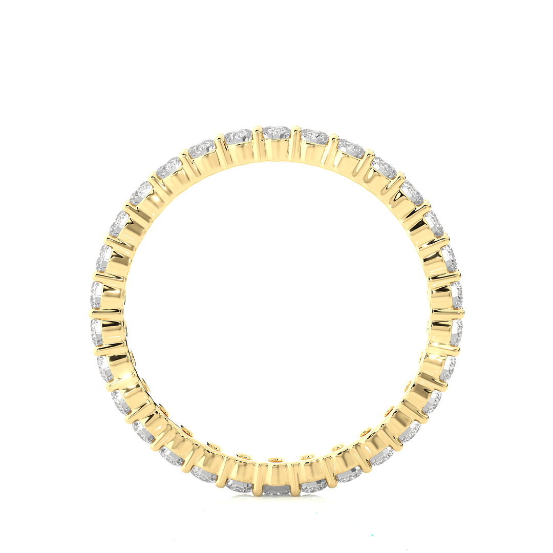 0.90 CT Round Lab Grown Diamond Eternity Band | 30 Stone Gold Ring