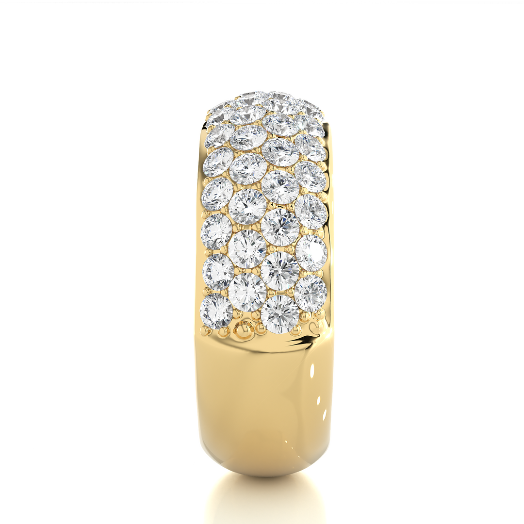 1.88 CT Round Cut Lab Grown Diamond 4 Row Pave Band  58 Stone Bold IGI Certified