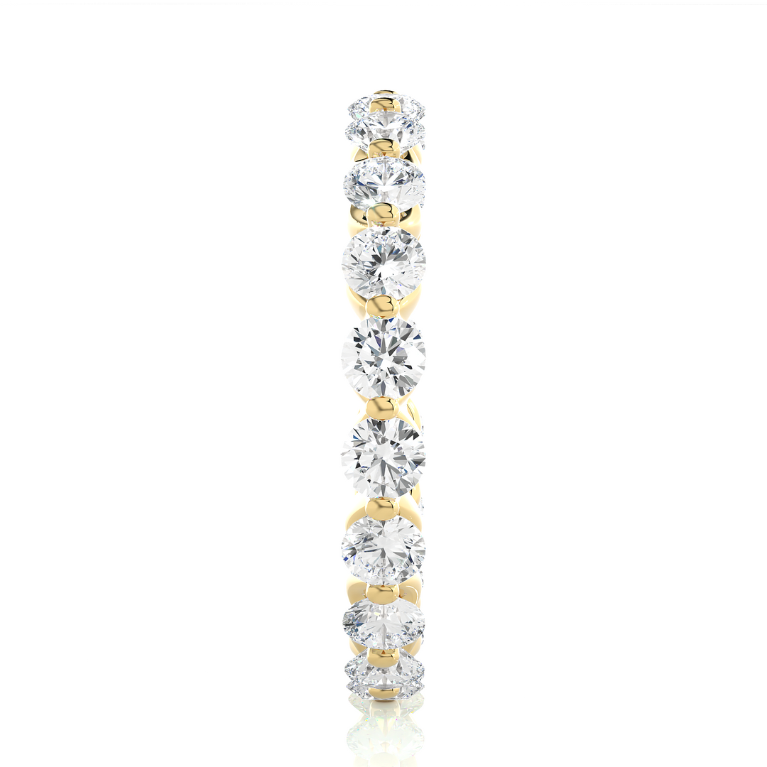 2.03 CT Round Lab Grown Diamond Bar Set Eternity Band | 20 Stone Gold Ring