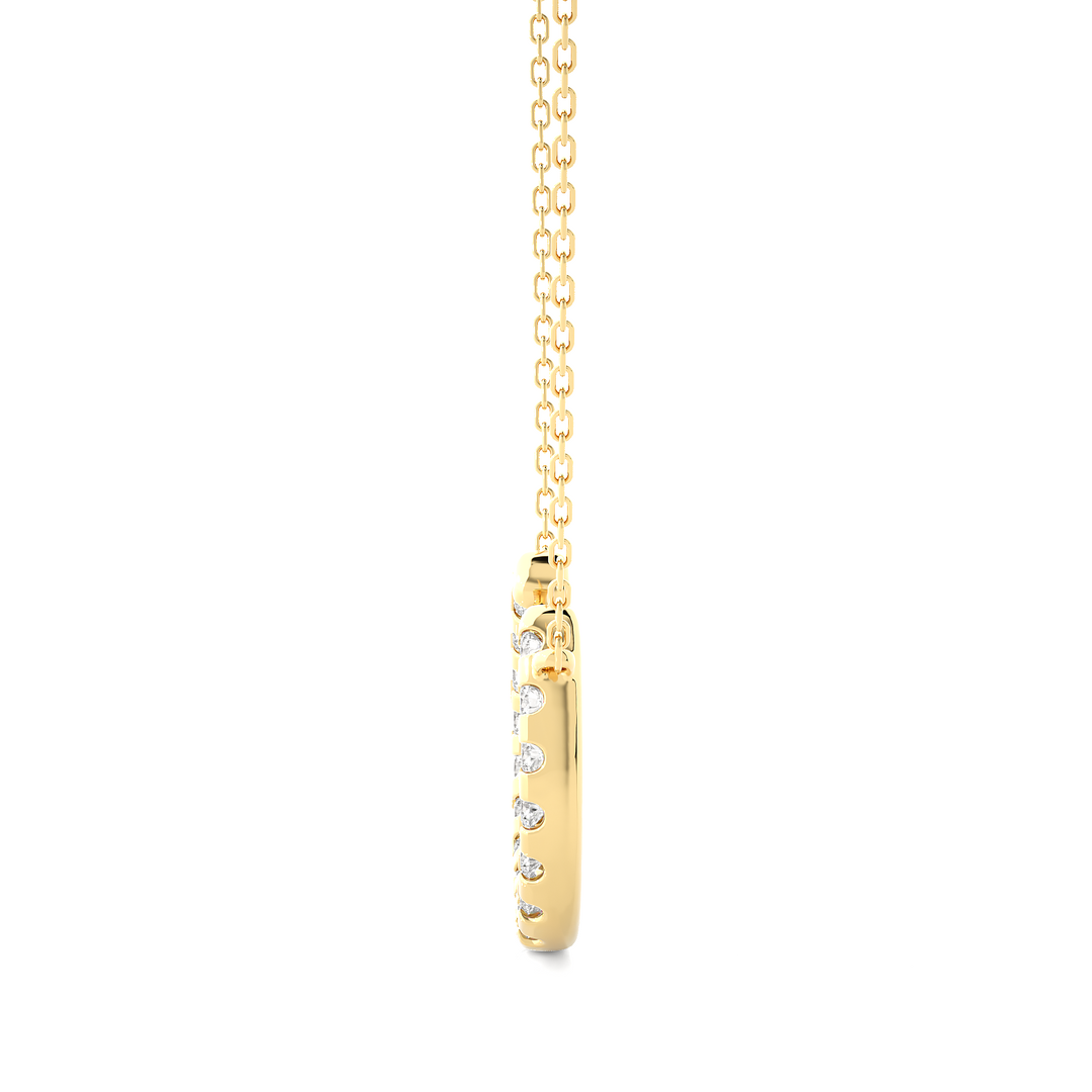 0.26 CT Lab-Grown Diamond U & C Pendant Necklace | Solid Gold | 17 Round Diamonds