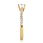 Load image into Gallery viewer, 0.85 CTW Round Lab-Grown Diamond Engagement Ring with Claw, Bezel &amp; Micropave Set E-F / VVS-VS
