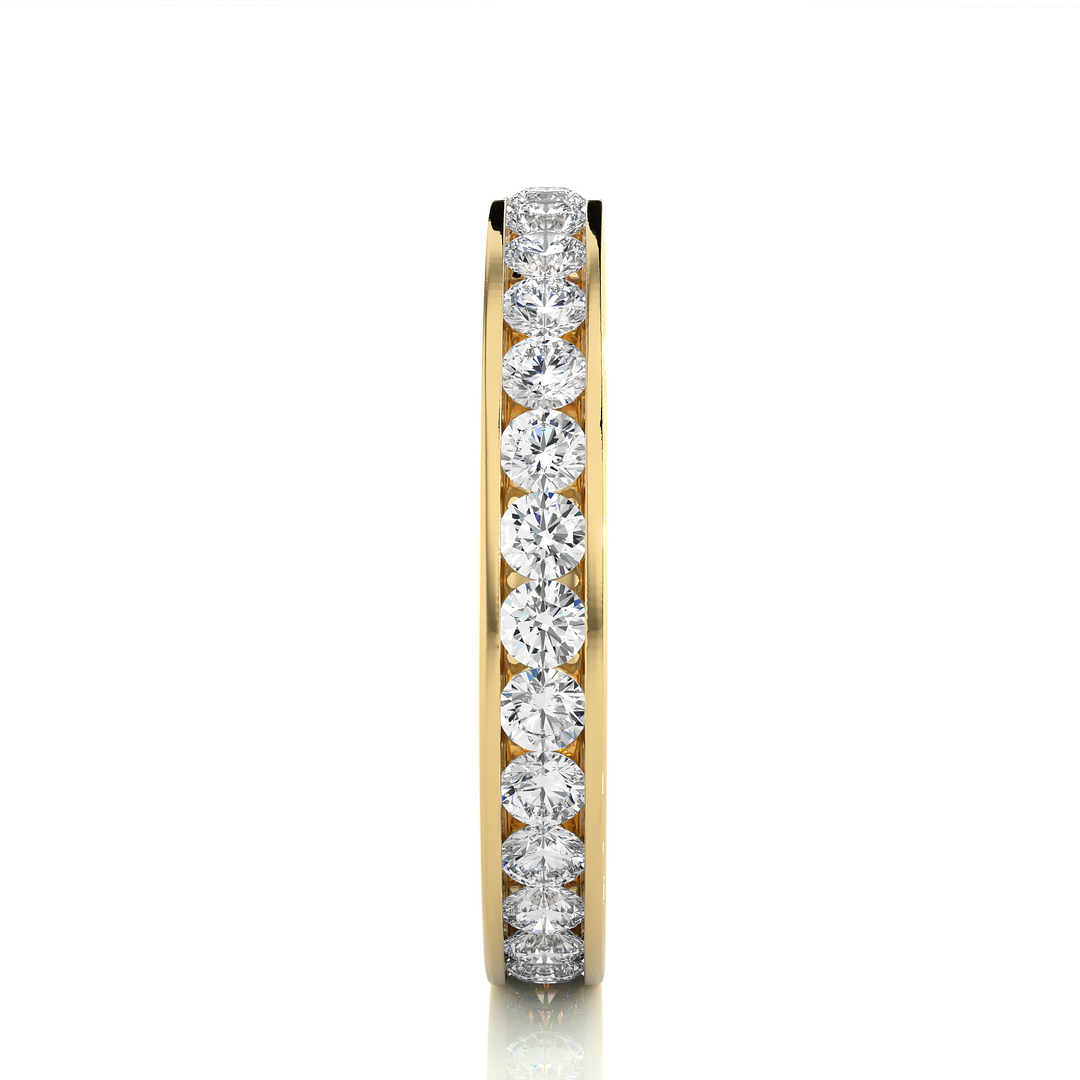 1.20 CT Round Lab Grown Diamond Channel Set Eternity Band | 30 Stone Gold Ring