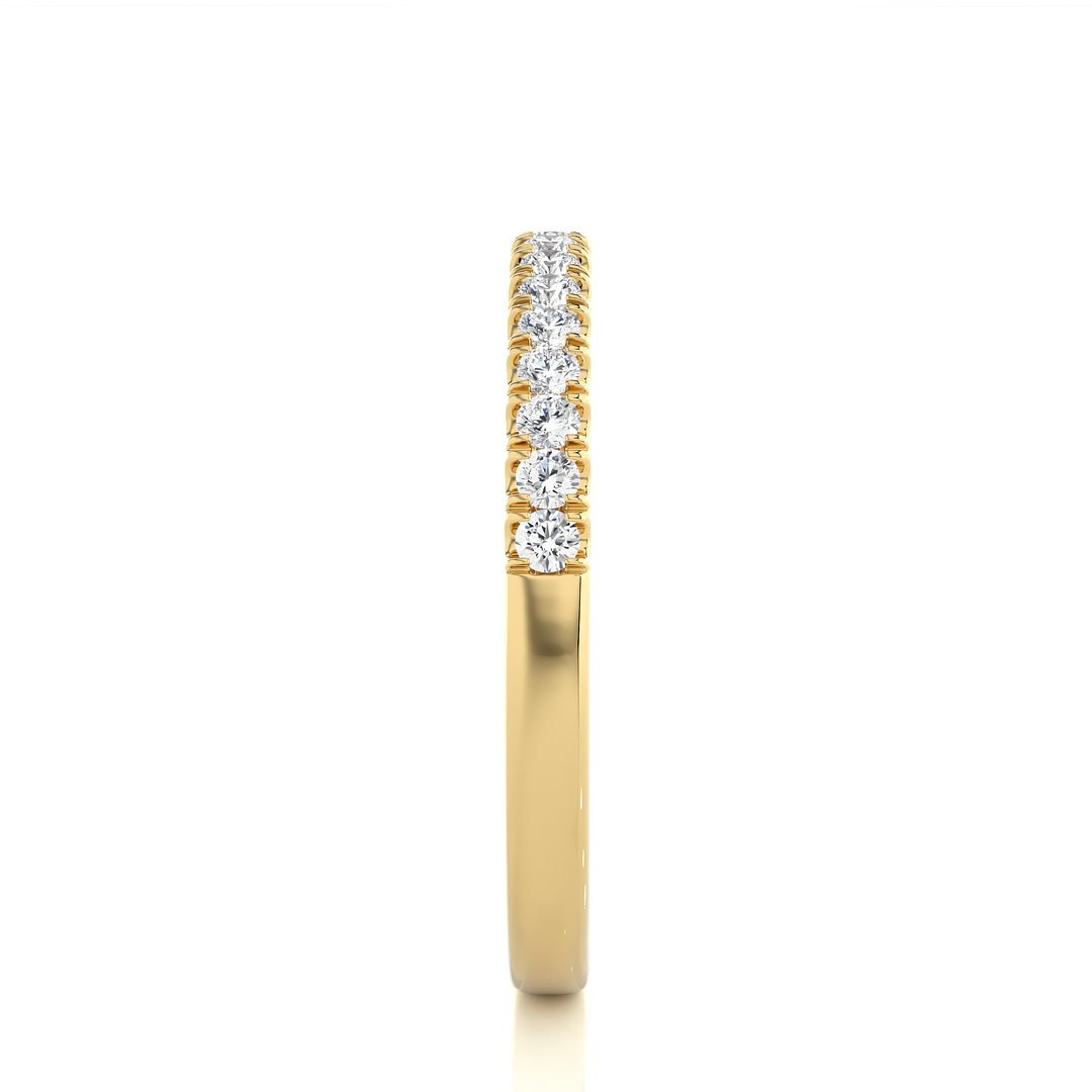0.25 CT Round Cut Lab Grown Diamond Micro Pave Band  16 Stone IGI Certified