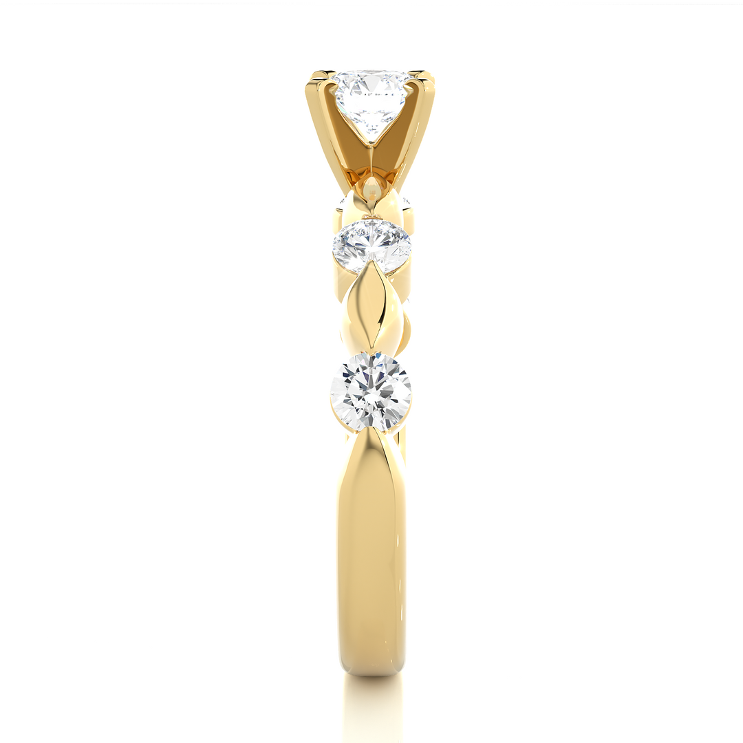 0.90 CTW Round Lab-Grown Diamond Engagement Ring in Unique Style E-F / VVS-VS