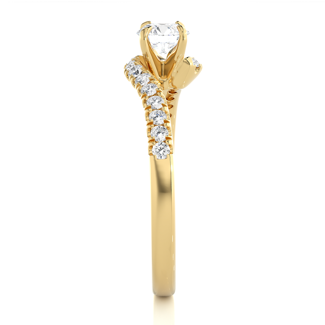 0.67 Carat Vintage Round Cut Lab-Grown Diamond Engagement Ring | Elegant Design