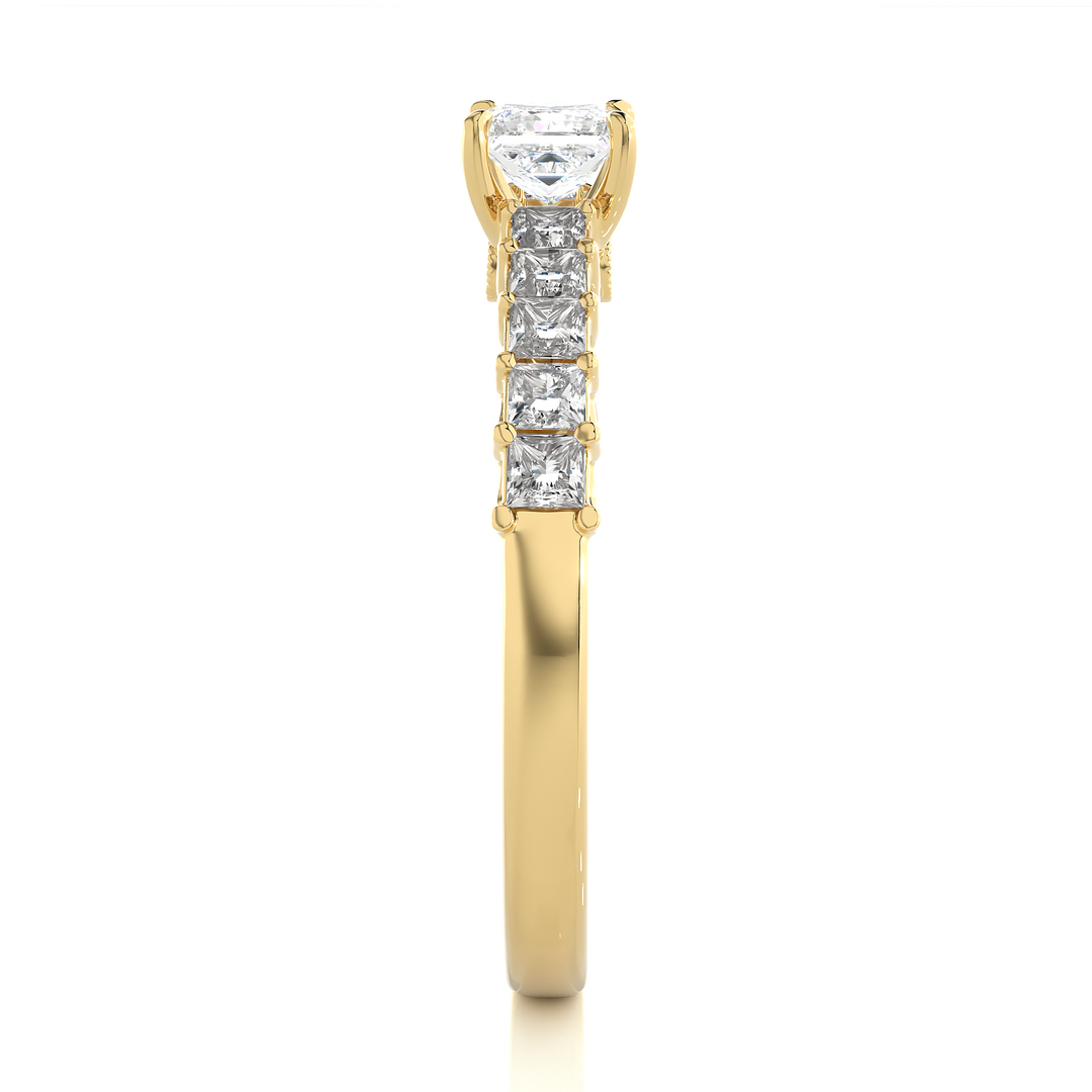 0.85 CTW Princess Cut Lab-Grown Diamond Prong Set Engagement Ring