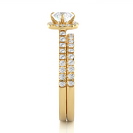 Load image into Gallery viewer, 1.31 CT Round Diamond Halo Wedding Matching Band | 56 Stones
