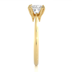 Load image into Gallery viewer, 1.38 CT Princess or Round Lab Grown Diamond Engagement Ring | 4 Stone Gold Band
