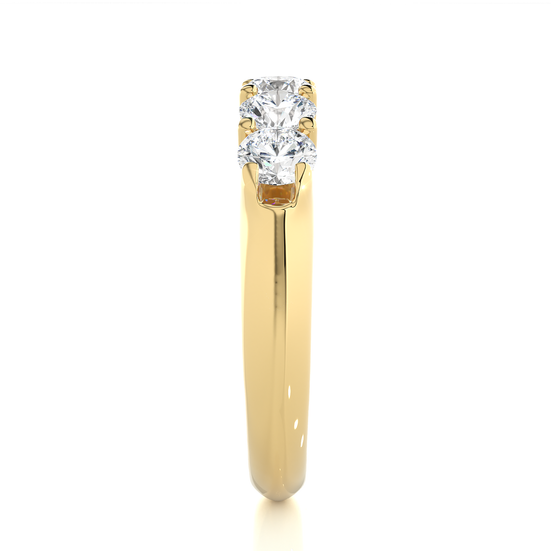 1.11 CT Round Cut Lab Grown Diamond Band  5 Stone IGI Certified