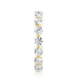 Load image into Gallery viewer, 2.01 CT Round Lab Grown Diamond Bar Set Eternity Ring | 18 Stone Gold Band
