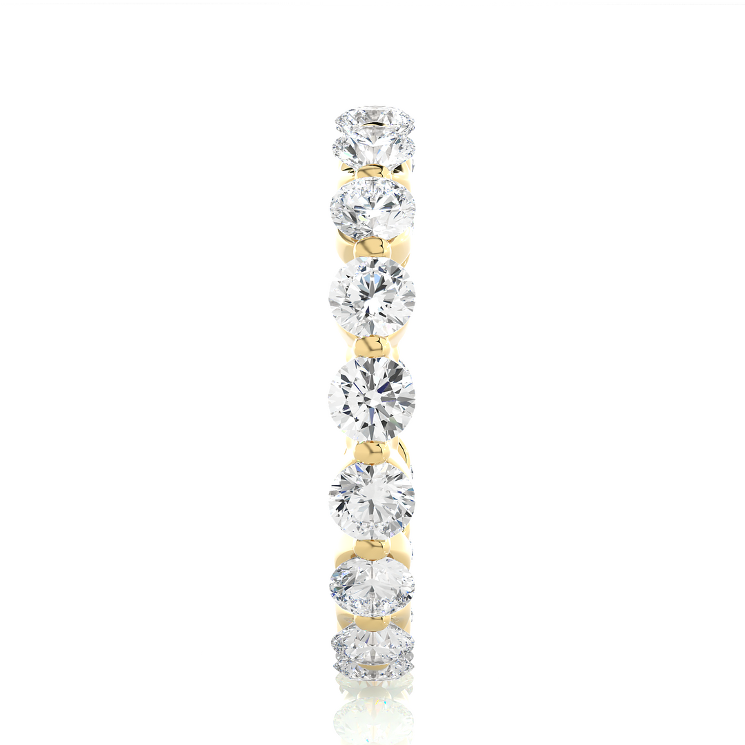 2.01 CT Round Lab Grown Diamond Bar Set Eternity Ring | 18 Stone Gold Band