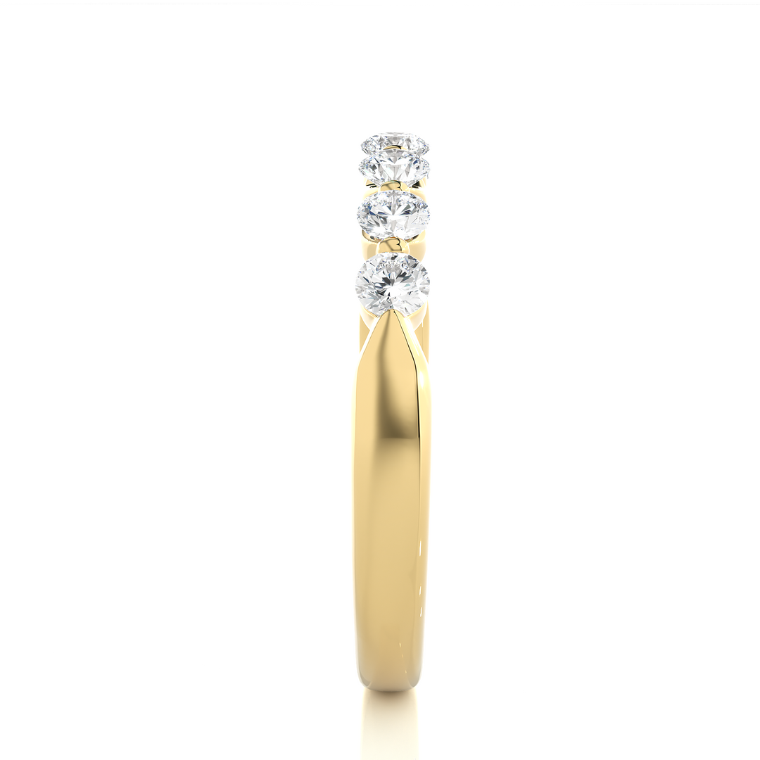0.52 CT Round Cut Lab Grown Diamond Bar Set Band  7 Stone IGI Certified