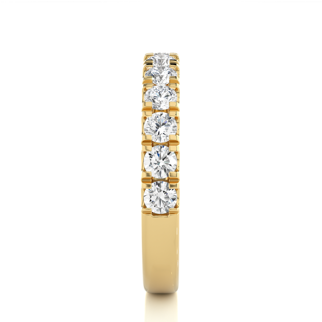 0.99 CT Round Cut Lab Grown Diamond Micro Pave Band  12 Stone IGI Certified