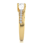 Load image into Gallery viewer, 0.97 CTW Round Lab-Grown Diamond Twisted Engagement Ring with Claw &amp; Channel Set E-F / VVS-VS
