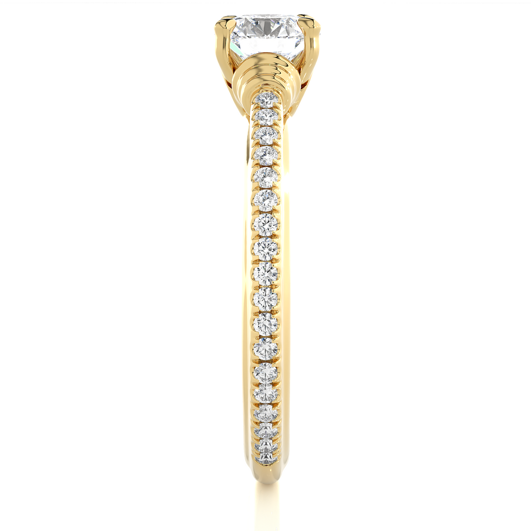 1.26 CTW Round Lab-Grown Diamond Engagement Ring with Rope-Style Sides E-F / VVS-VS