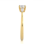 Load image into Gallery viewer, 0.93 CT Round Center with Tapered Baguette Side Lab Grown Diamond Three Stone Ring | 3 Stone Gold Band
