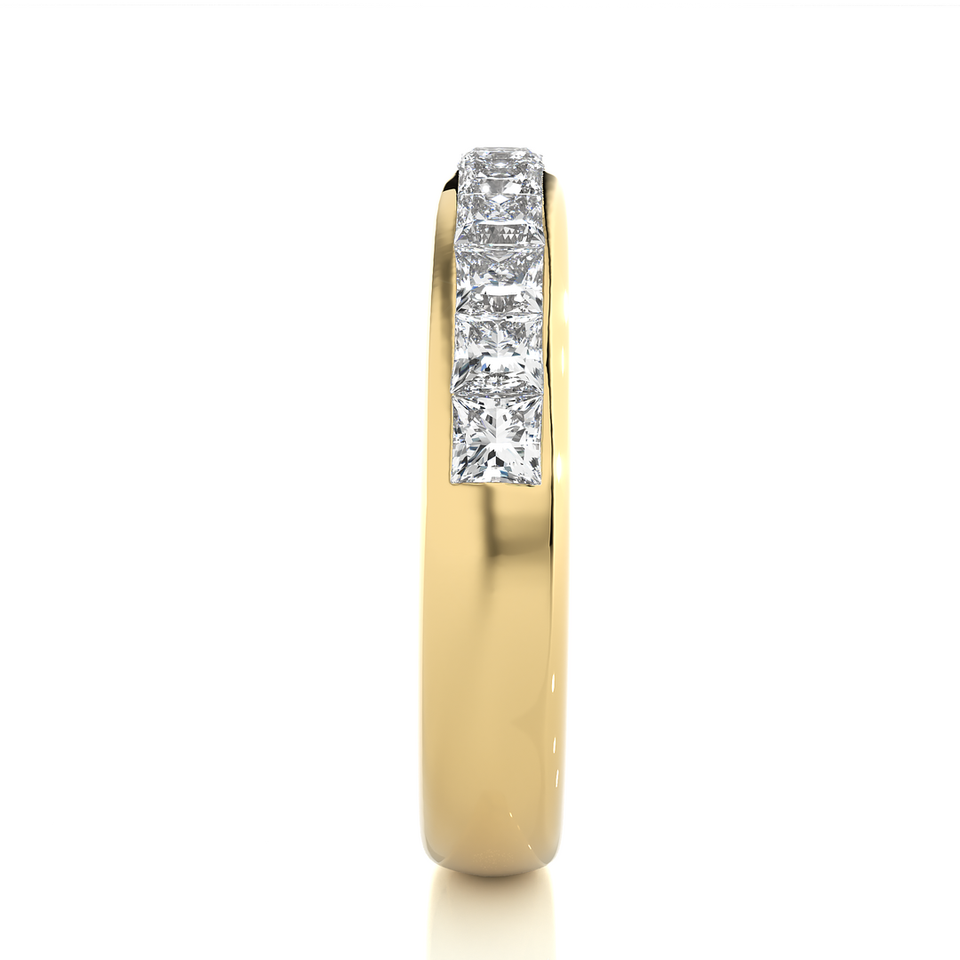 1.07 CT Princess Cut Lab Grown Diamond Channel Set Band  11 Stone IGI Certified