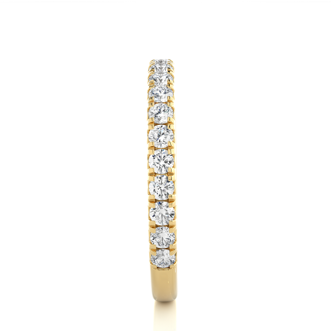 0.73 CT Round Cut Lab Grown Diamond Micro Pave Band  21 Stone IGI Certified